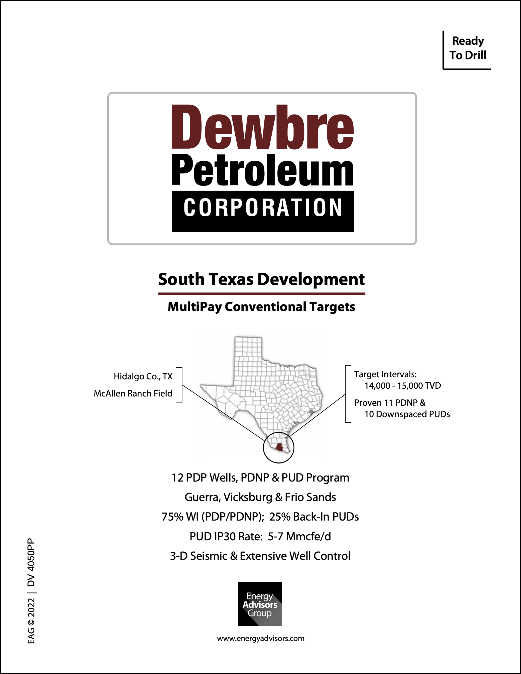 SOUTH TX CONVENTIONAL DEVELOPMENT - Energy Advisors Group SOUTH TX CONVENTIONAL DEVELOPMENT